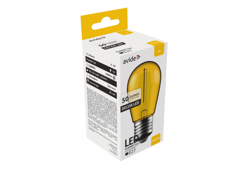 Bec LED decor filament 1W E27 Galben Avide