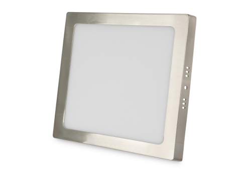 LED Ceiling Lamp Surface Mounted Square ALU Satin Nickel 18W NW