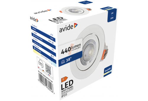 LED Beépíthető Spot 38° Kerek 5W CW 6400K