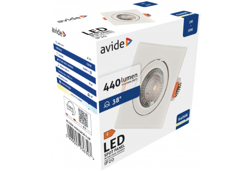 LED Beépíthető Spot 38° Négyzetes 5W CW 6400K