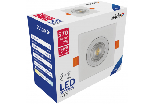 LED Beépíthető Spot 38° Négyzetes 7W CW 6400K