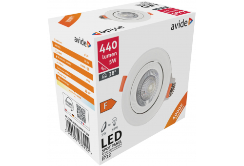 LED Beépíthető Spot 38° Kerek 5W NW 4000K