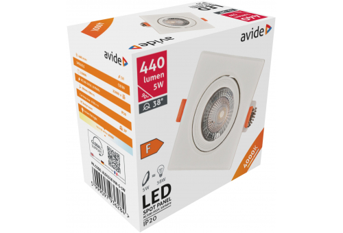 LED Beépíthető Spot 38° Négyzetes 5W NW 4000K