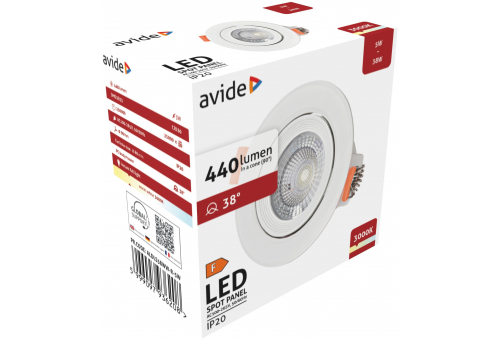 LED Beépíthető Spot 38° Kerek 5W WW 3000K
