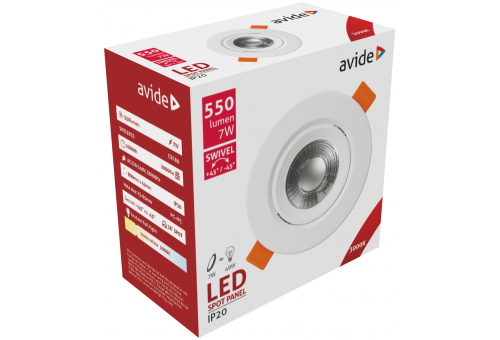 LED Beépíthető Spot 38° Kerek 7W WW 3000K