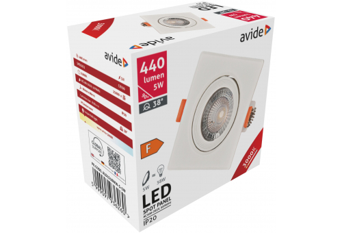 LED Beépíthető Spot 38° Négyzetes 5W WW 3000K