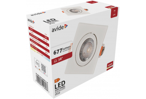 LED Beépíthető Spot 38° Négyzetes 7W WW 3000K