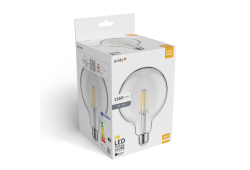 Avide Value LED G125 Filament Globe E27 12W NW 4000K