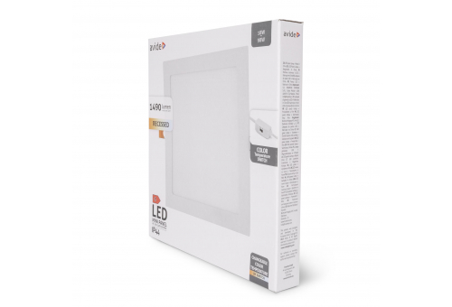Avide LED Ceiling Lamp Recessed Panel Square ALU 18W CCT IP44/IP44