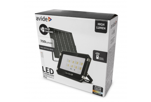 Avide LED Szolár Reflektor 50W CCT különálló napelemmel, távirányítóval