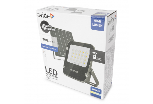Avide LED Szolár Reflektor 50W CW 6400K különálló napelemmel, távirányítóval