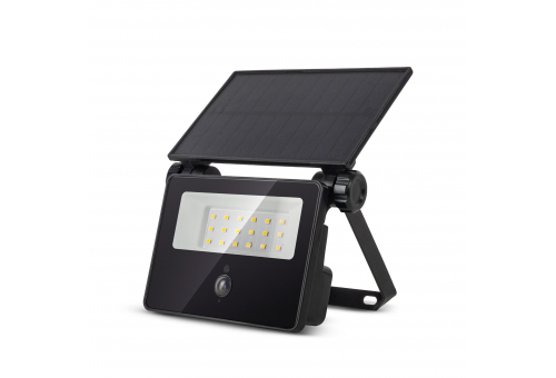 solárny reflektor 4000k, vymeniteľná batéria, kompaktný solárny panel, 400lm, PIR senzor