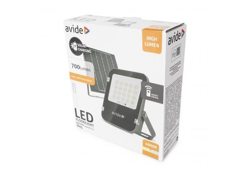 Avide LED Solar Flood Light 50W NW 4000K separable solar panel, with remote controller